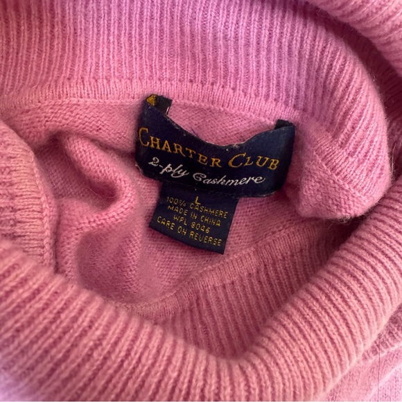 Charter Club Vintage Cashmere Turtleneck Sweater Pullover Top Soft Minimalist L - Picture 7 of 13